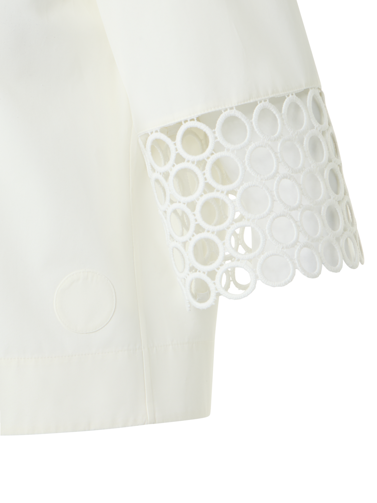 Designer Cotton Boxy Blouse with Eyelet Guipure - white