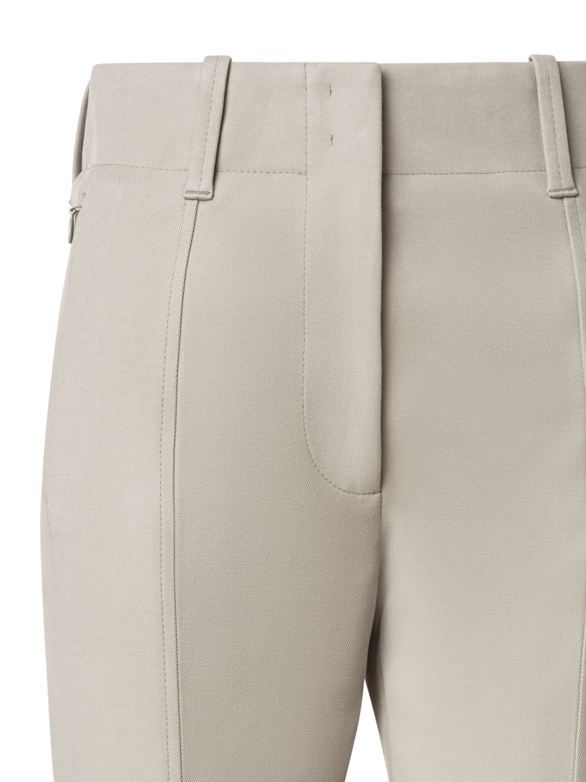 Designer Slim Cotton Wool Gabardine Pants - neutral - pastel - beige