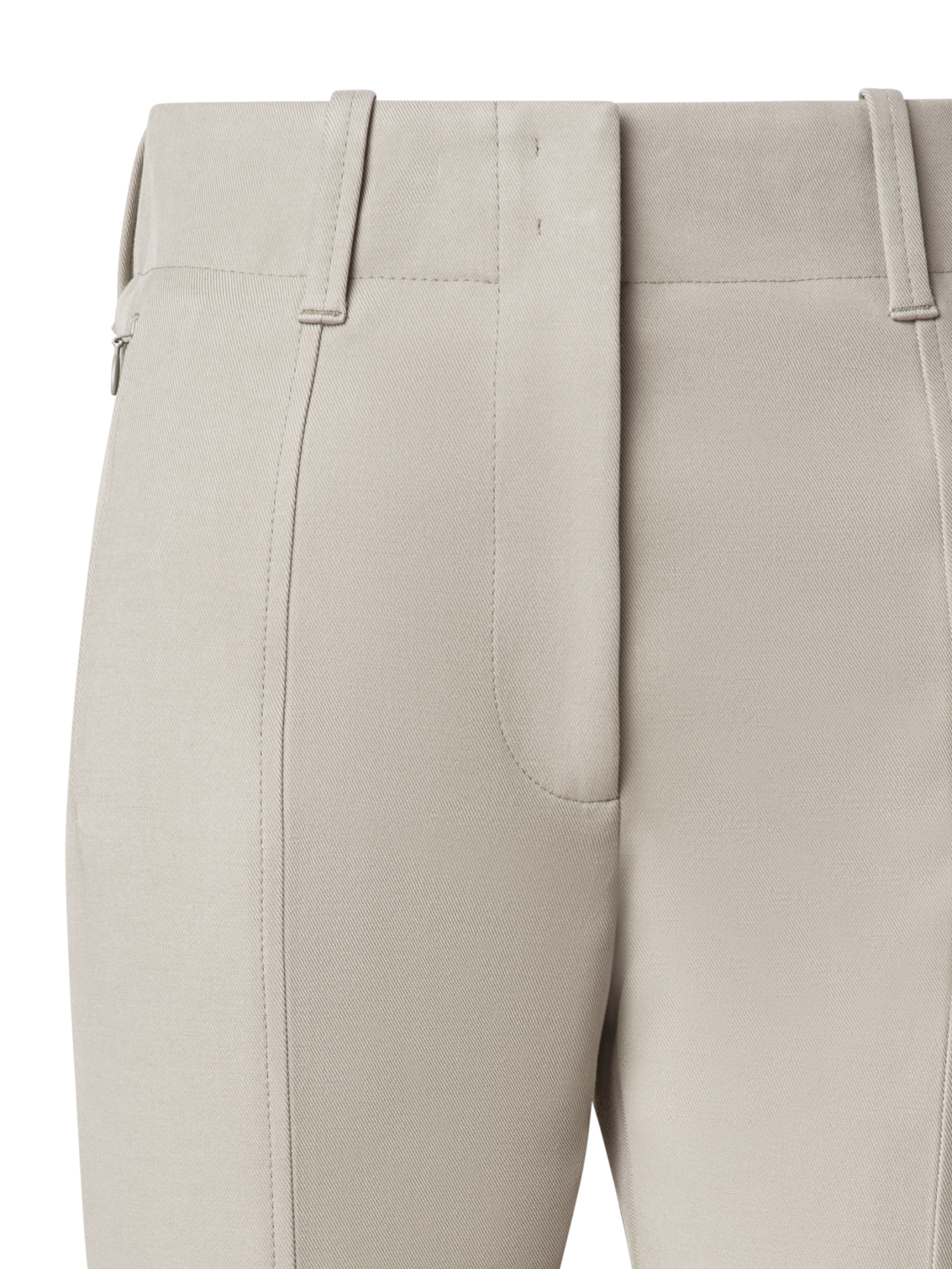 Designer Slim Cotton Wool Gabardine Pants - neutral - pastel - beige