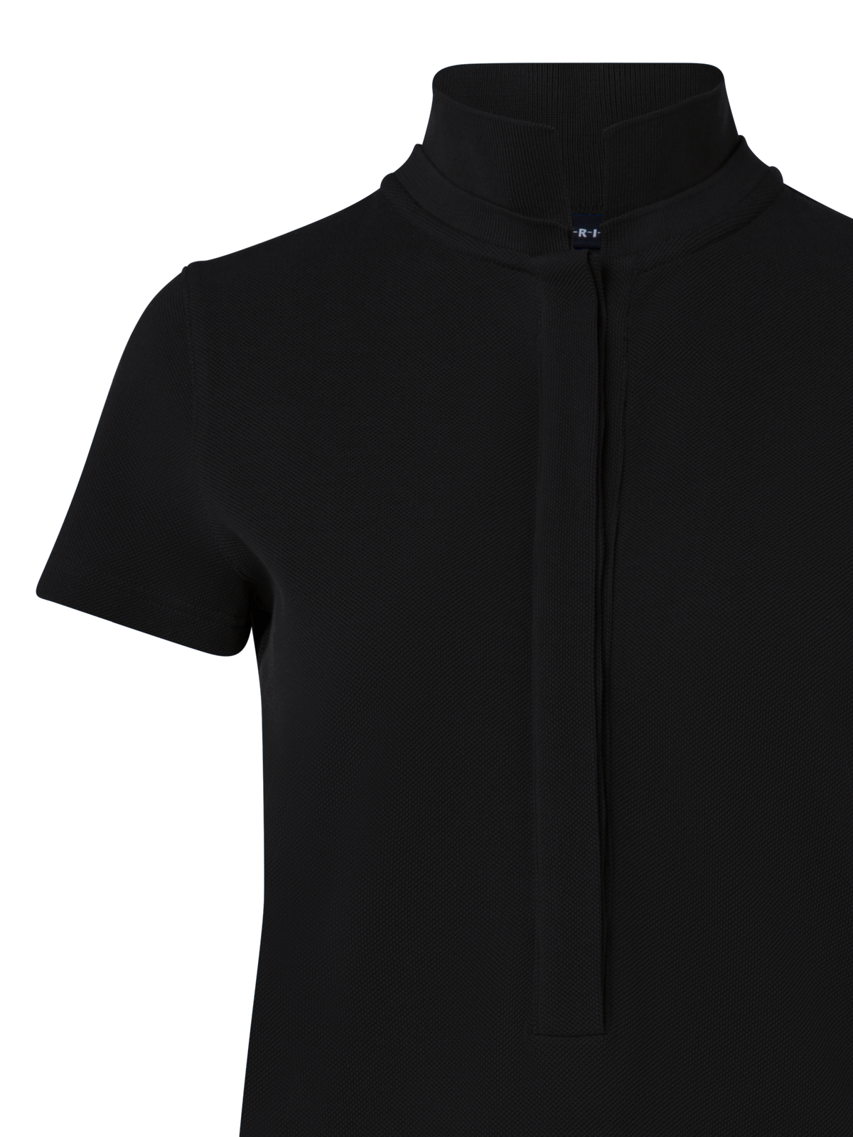 Designer Cotton Knit Polo Shirt - black - neutral