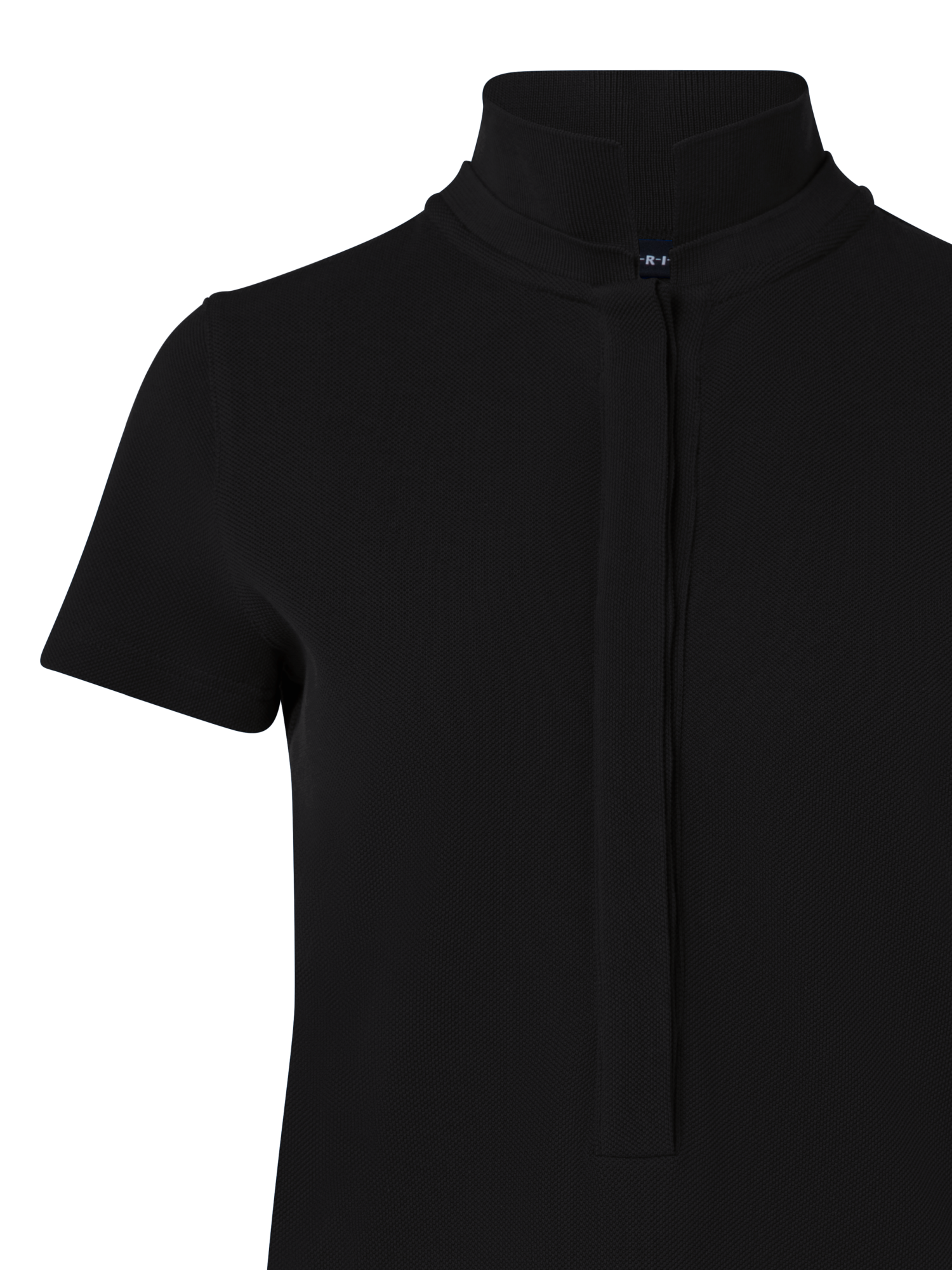 Designer Cotton Knit Polo Shirt - black - neutral