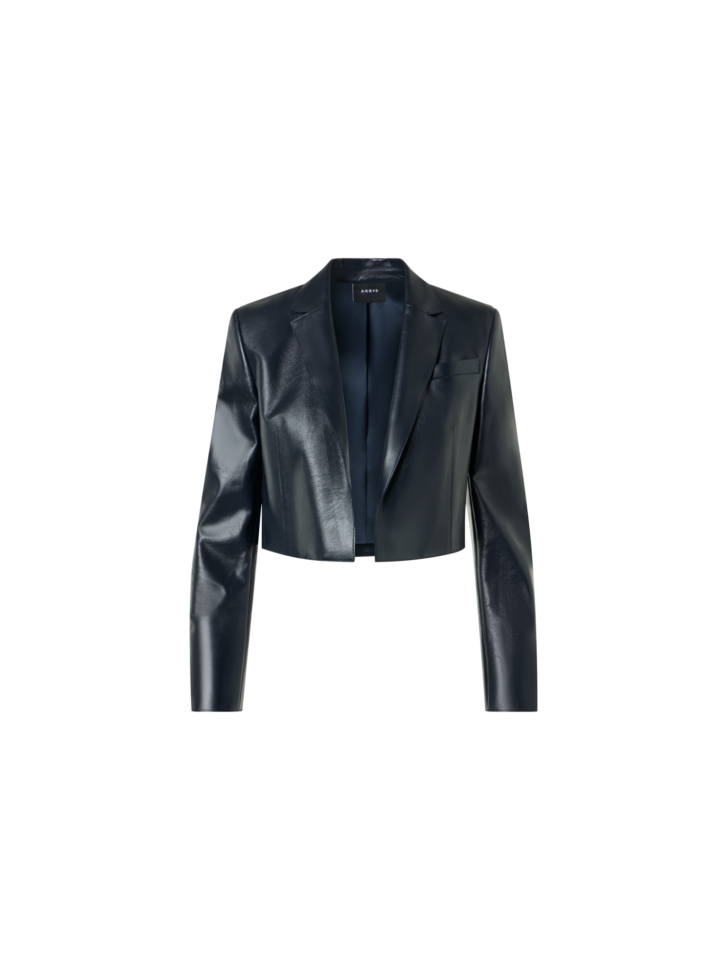 Designer Lacquered Nappa Short Jacket - black