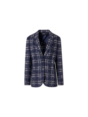 Designer Kora Jacket in Wool-Viscose Tweed - blue