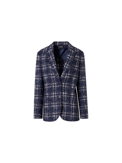 Designer Kora Jacket in Wool-Viscose Tweed - blue