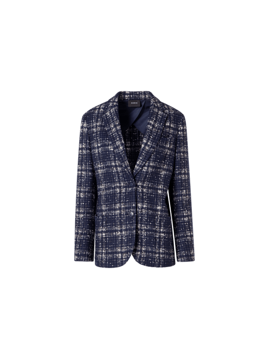 Designer Kora Jacket in Wool-Viscose Tweed - blue