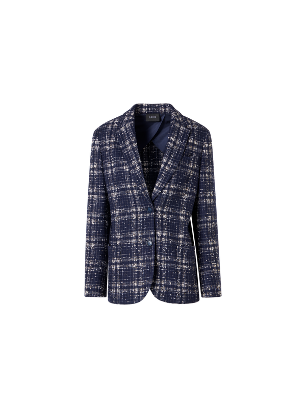 Designer Kora Jacket in Wool-Viscose Tweed - blue