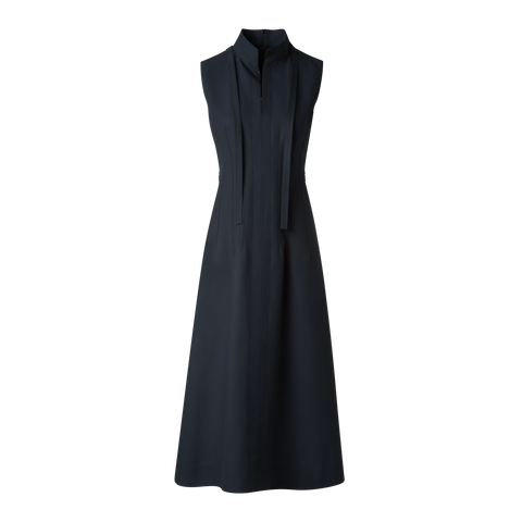 Fit-and-Flare Cotton Midi Dress with Bow Akris Inc. Fit-and-Flare Cotton Midi Dress with Bow Akris Inc.