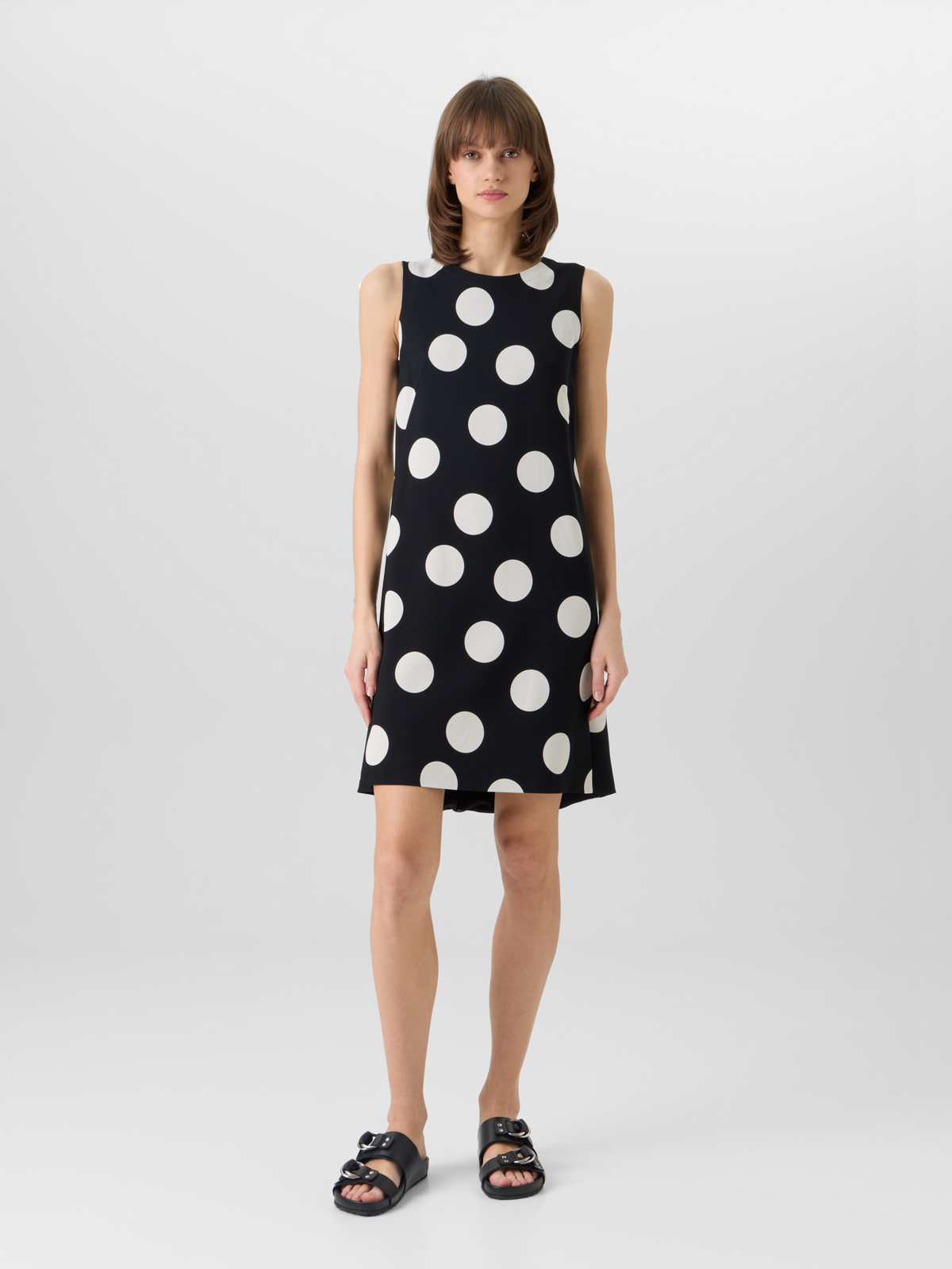 Sleeveless Viscose-Stretch Crêpe Shift Dress