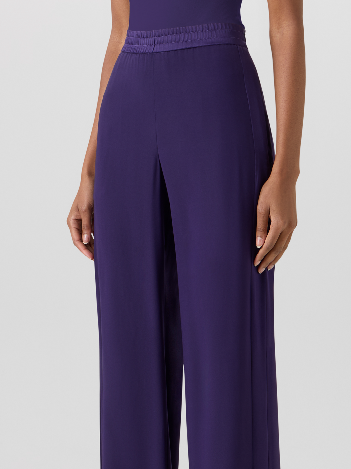 Designer Filibert Straight-Leg Pants in Stretch Silk - purple #editorial