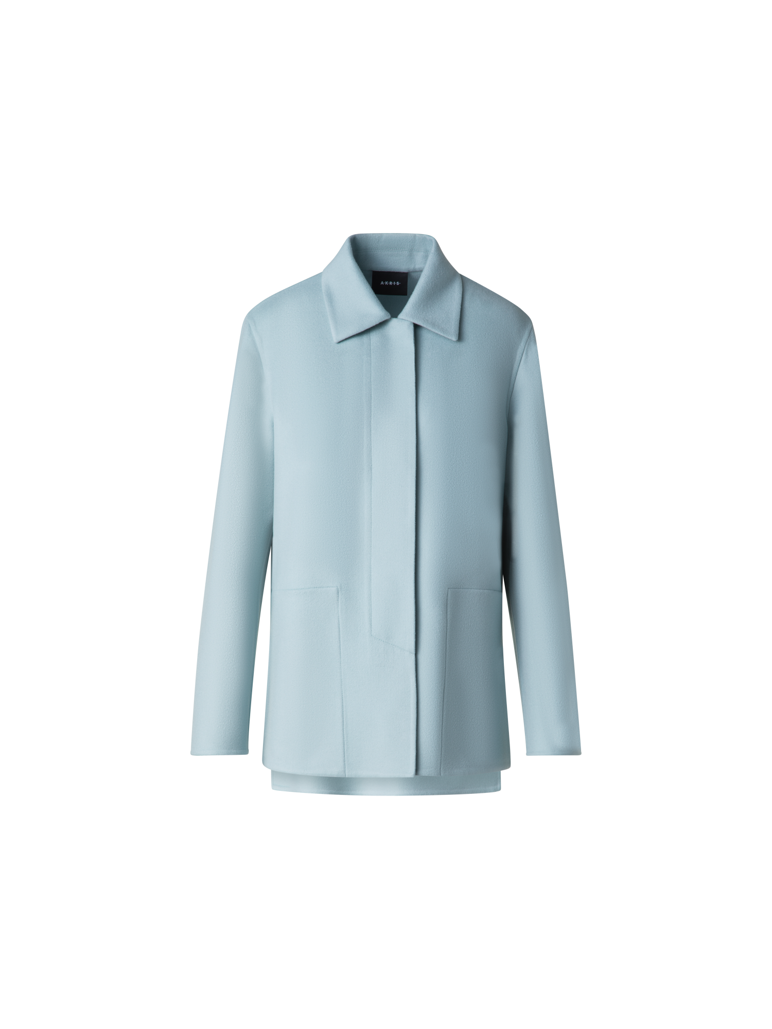 Designer Shirt Jacket in Cashmere Double-Face - pastel - blue