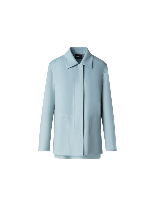 Designer Shirt Jacket in Cashmere Double-Face - pastel - blue