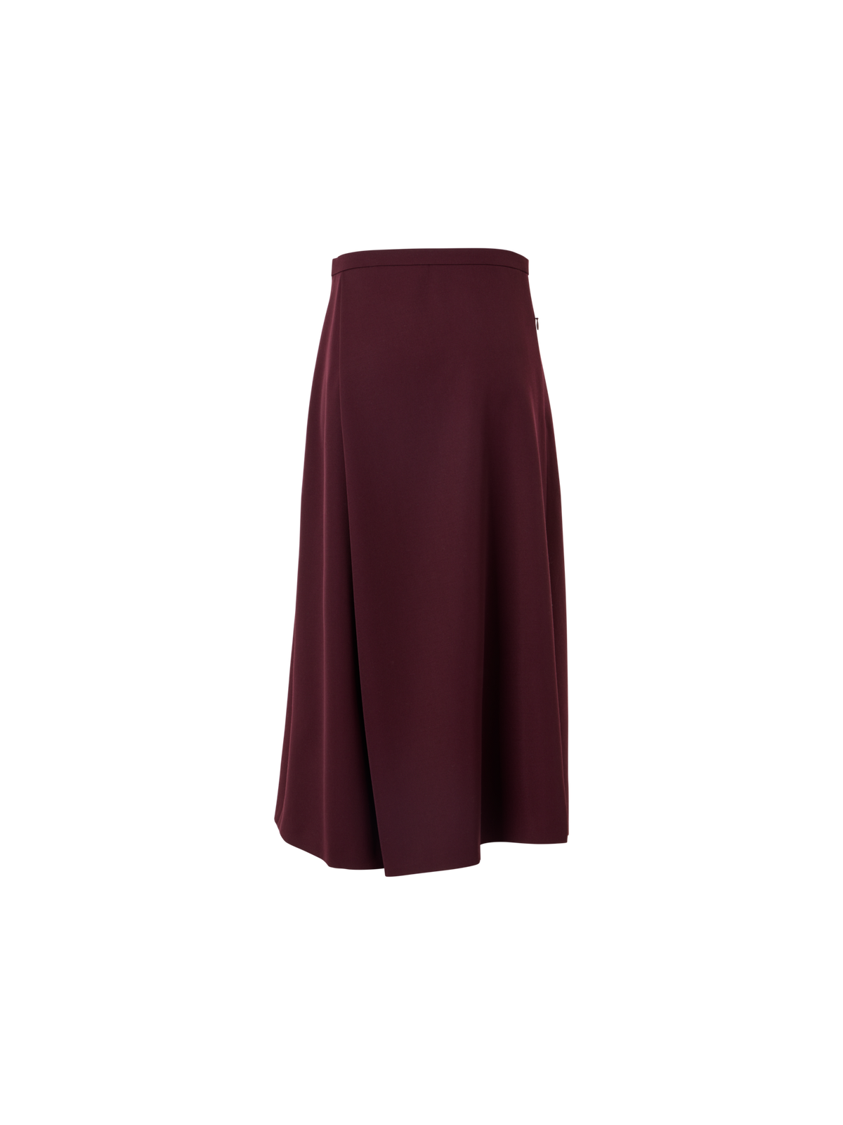 Designer Pleated Midi Skort in Wool Gabardine - red