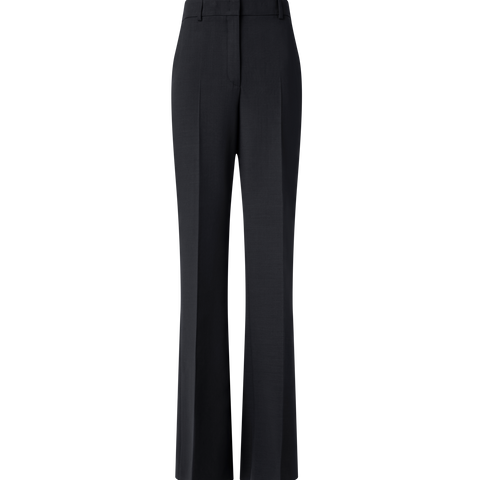 Wide Straight Wool Stretch Double-Face Pants