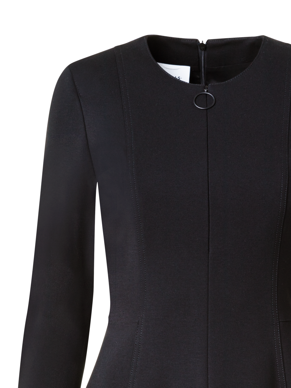 Designer Mixed Media Jersey Day Dress - black