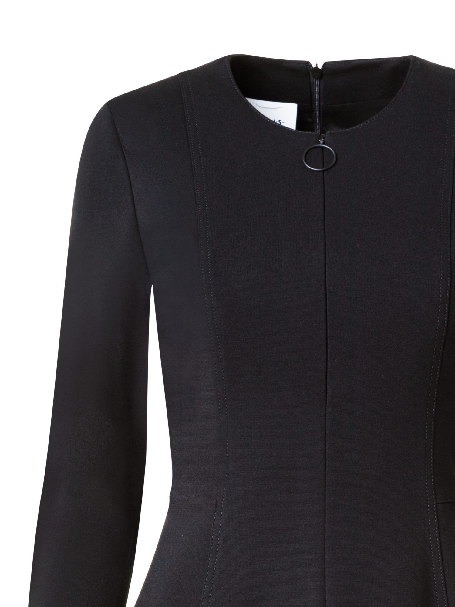 Designer Mixed Media Jersey Day Dress - black