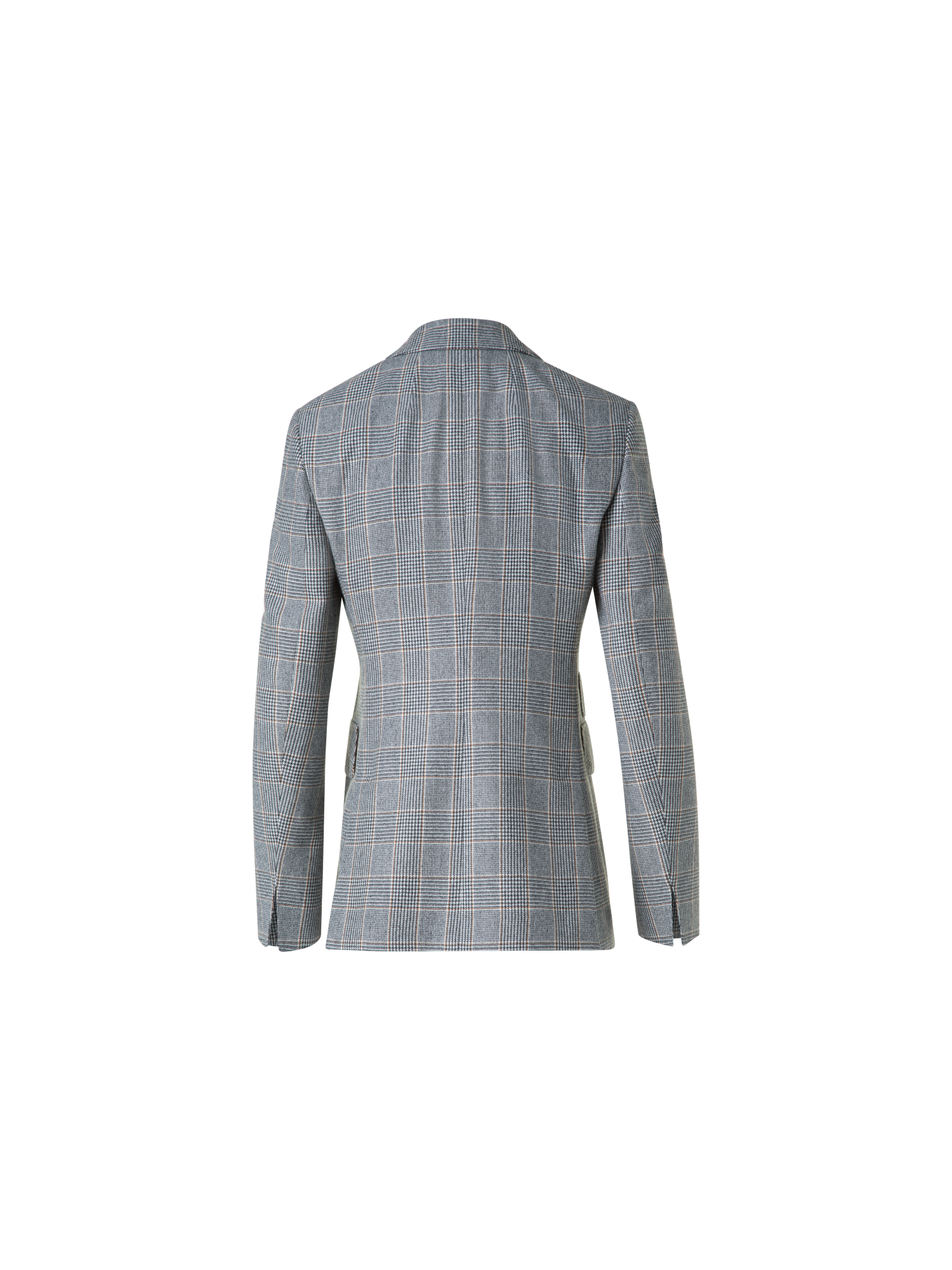 Designer Long Prince of Wales Pure Cashmere Blazer - black - neutral - multicolor