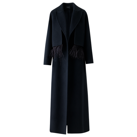 Duo Coat - Vest and Bolero with Feather Detail