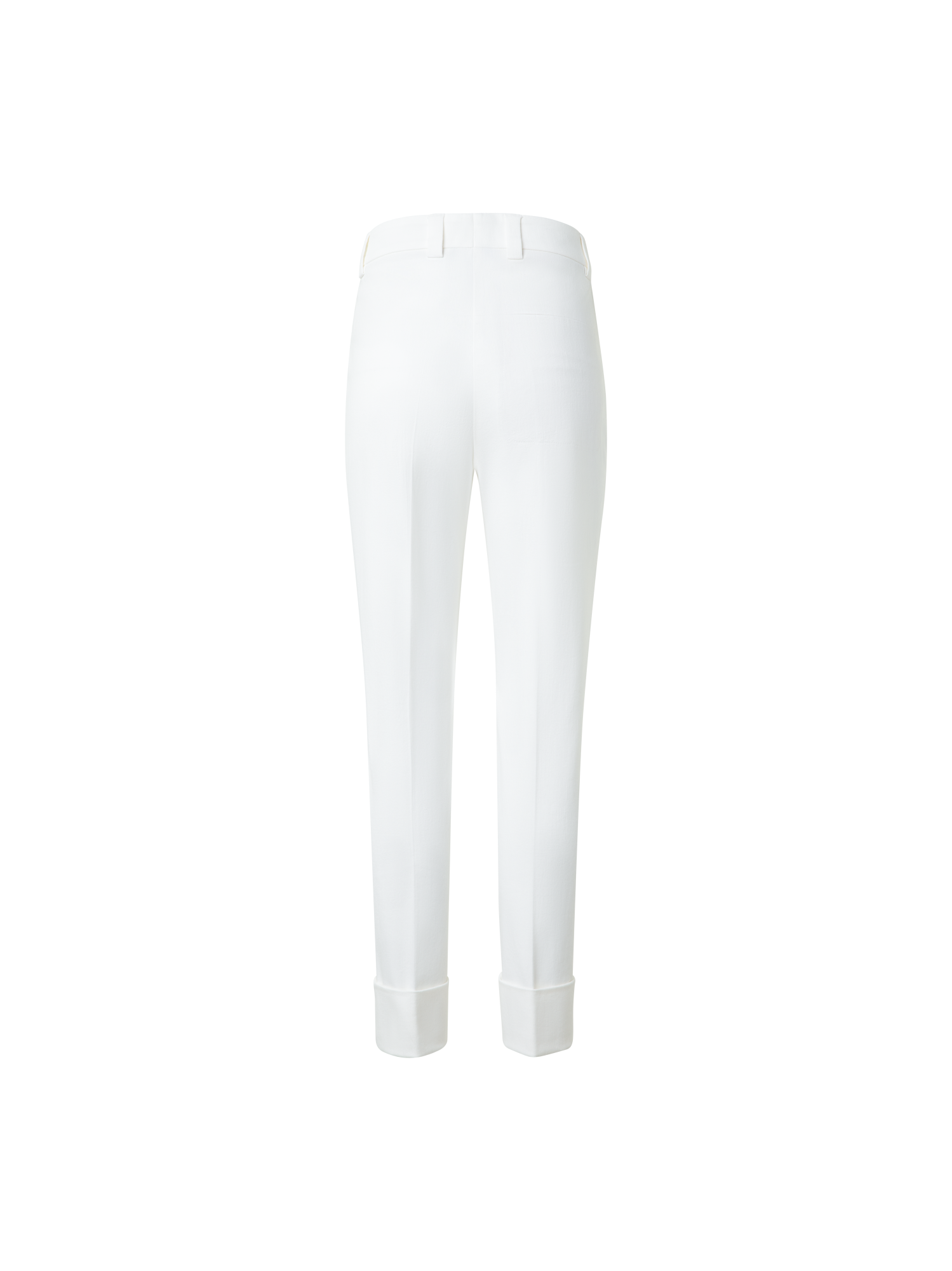 Designer Cropped Tapered Cotton Denim Pants - neutral - ecru - white