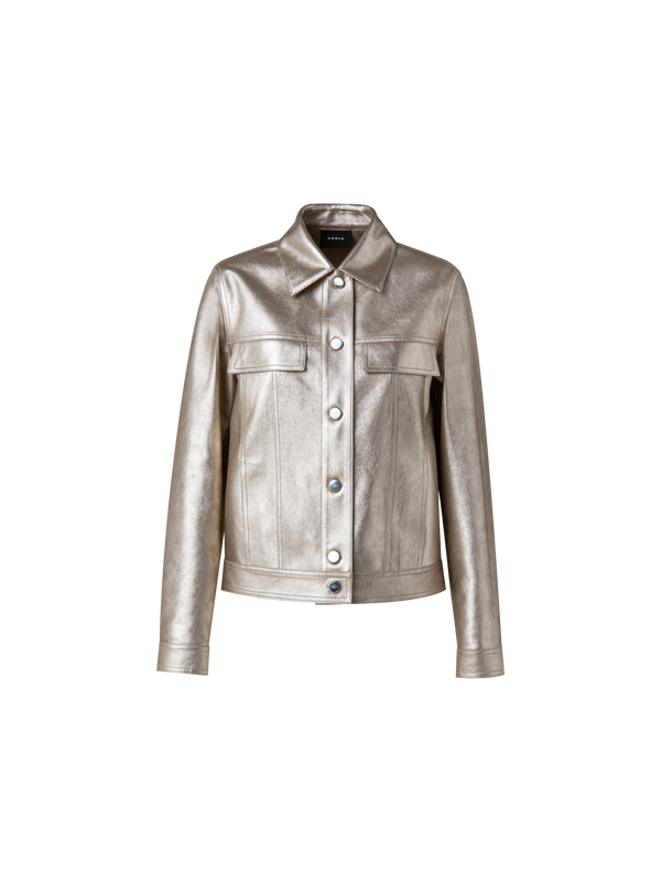 Designer Pearlized Nappa Leather Jacket