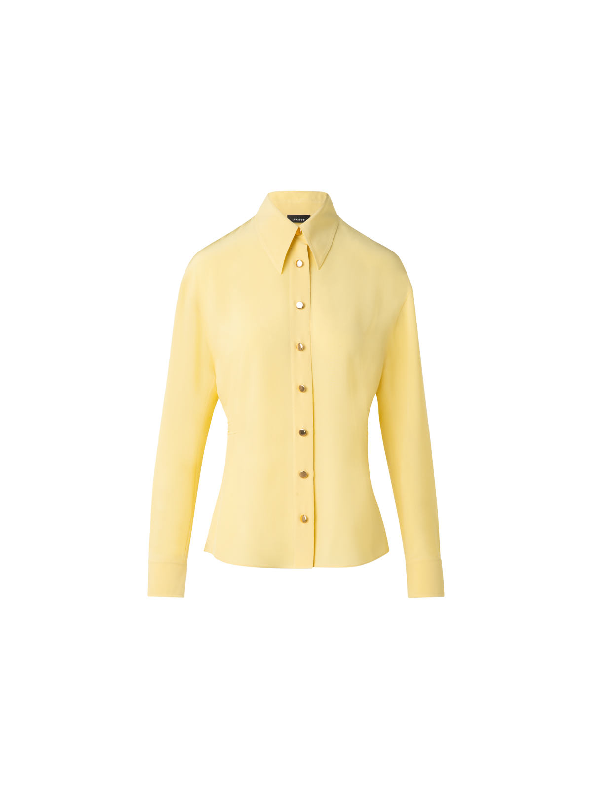 Designer Fitted Silk Blouse - pastel - yellow