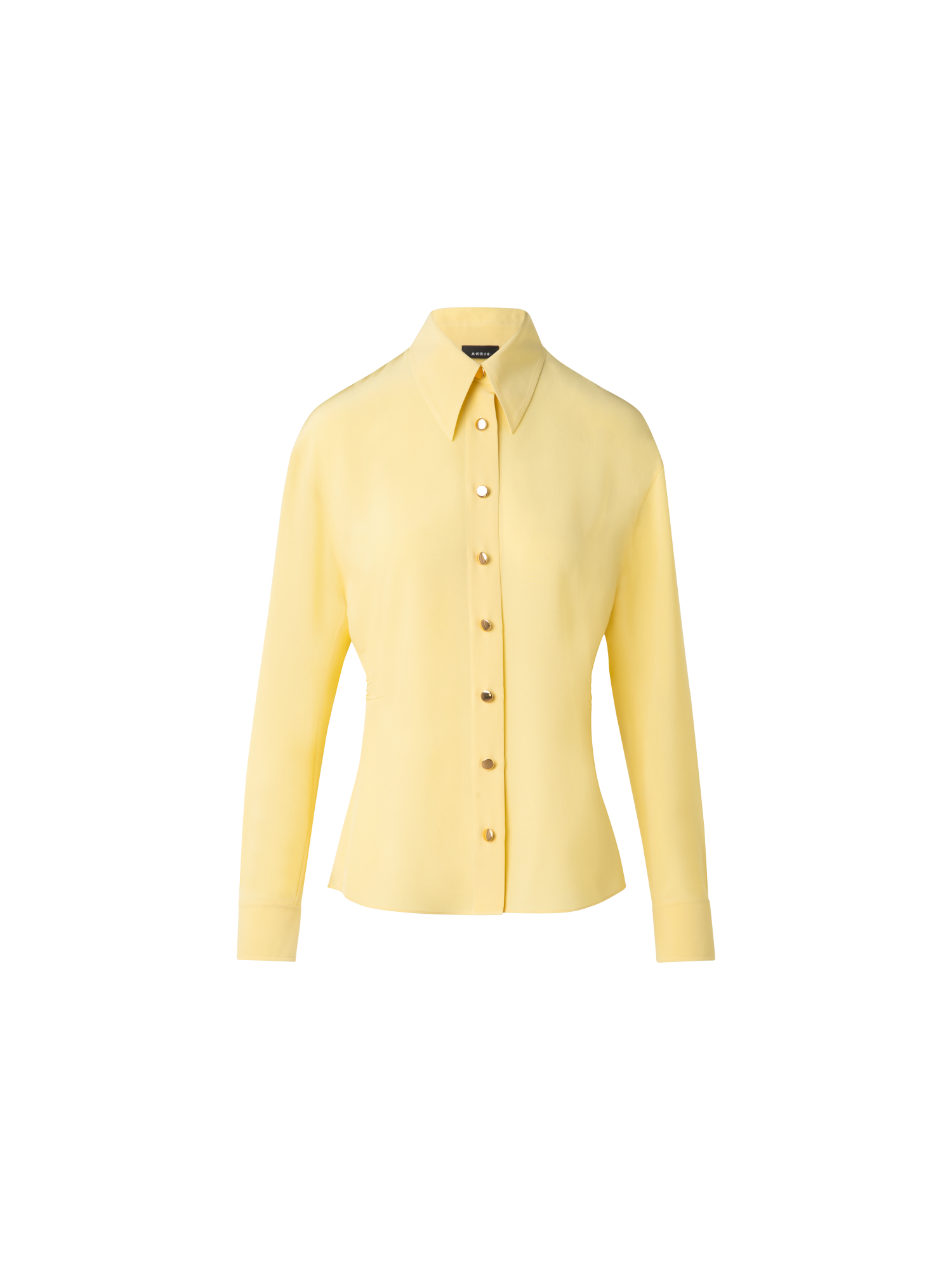Designer Fitted Silk Blouse - pastel - yellow