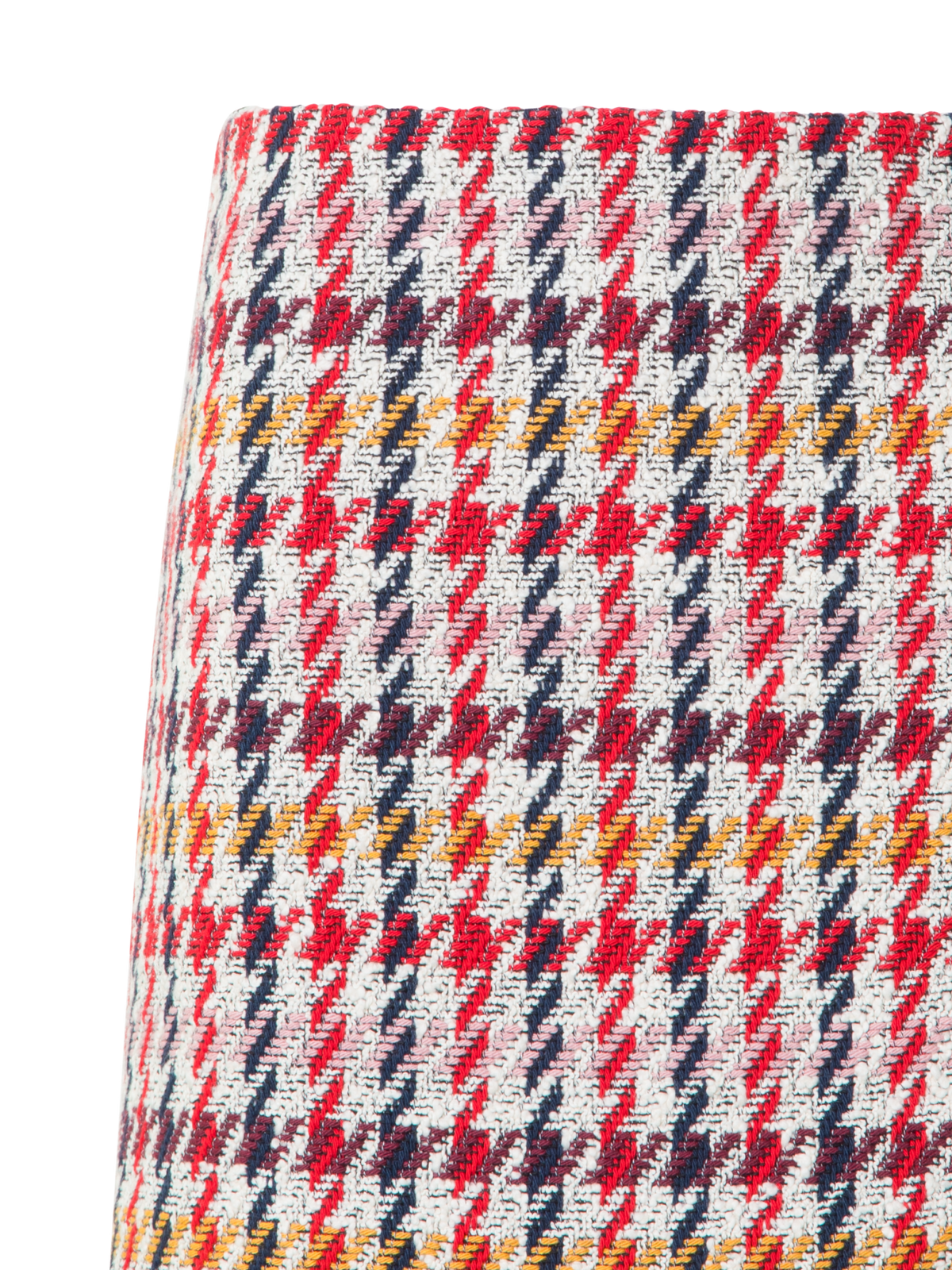 Designer Mini Tweed Skirt in Checked Cotton-Blend - multicolor - red