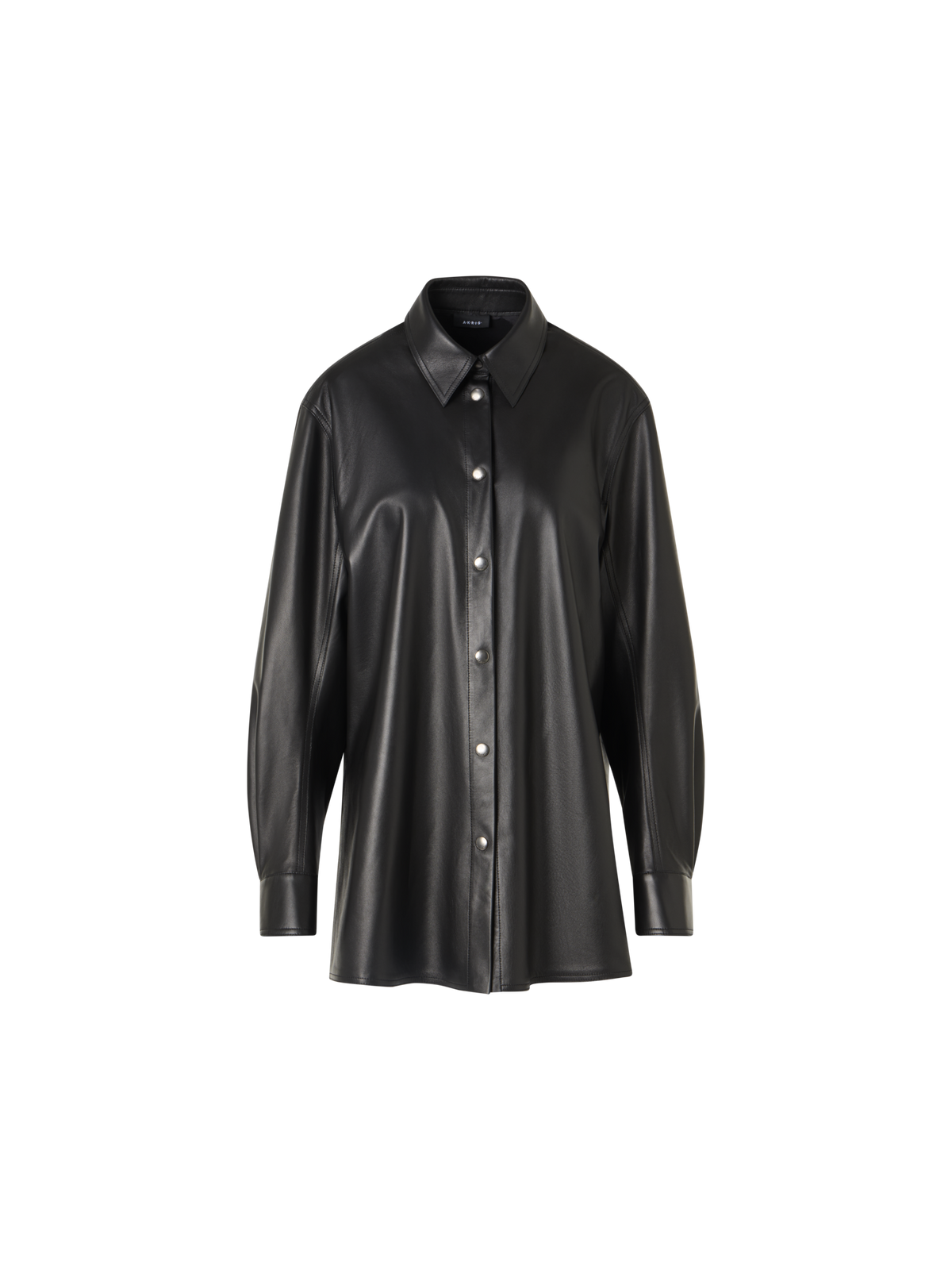 Designer Oversize Nappa Leather Shirt - black
