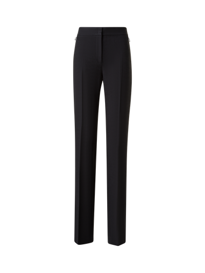 Designer Straight Linen Pants - neutral - black