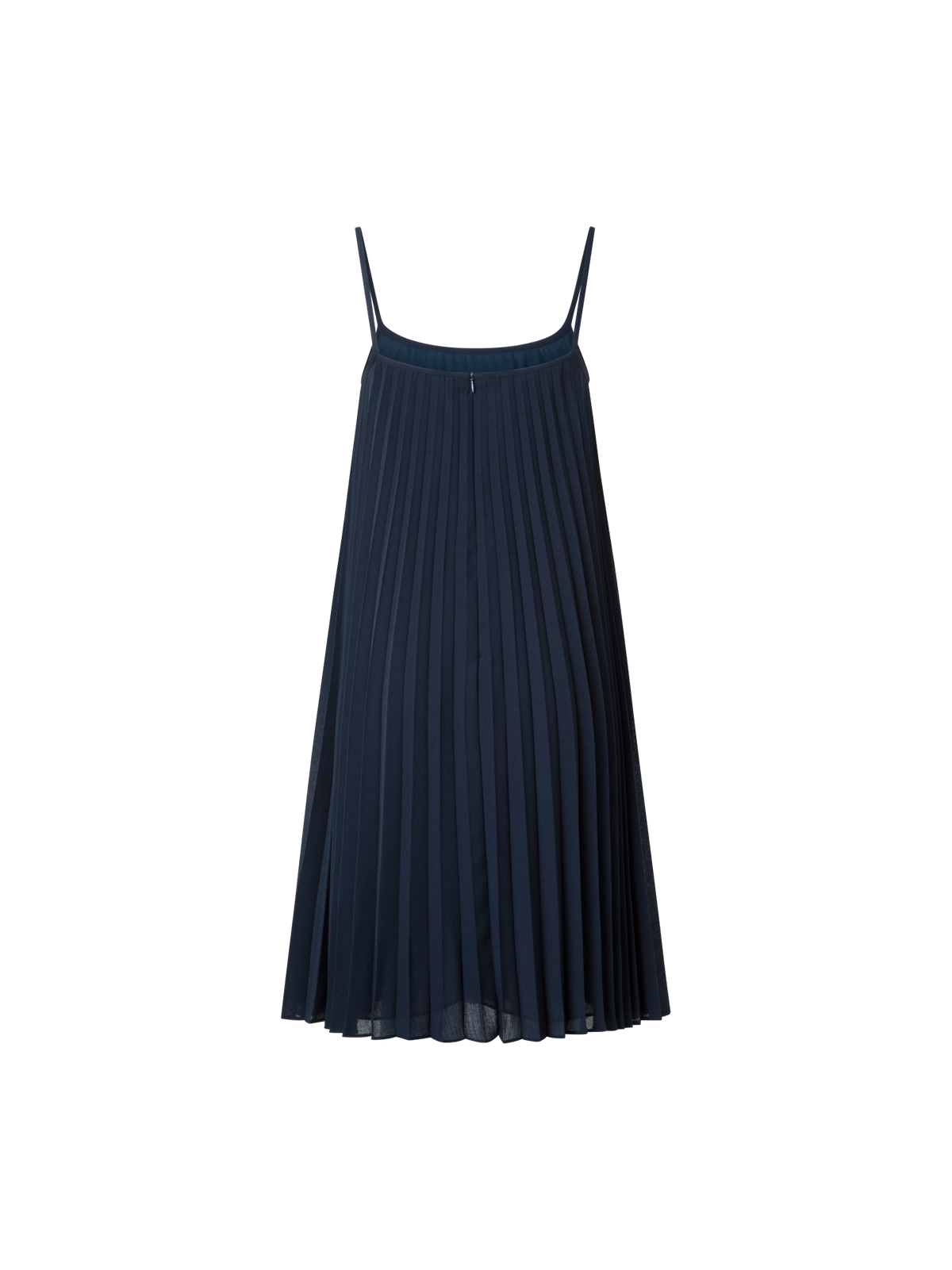 Designer A-Line Plissee Dress in Knee Length - neutral - navy - blue