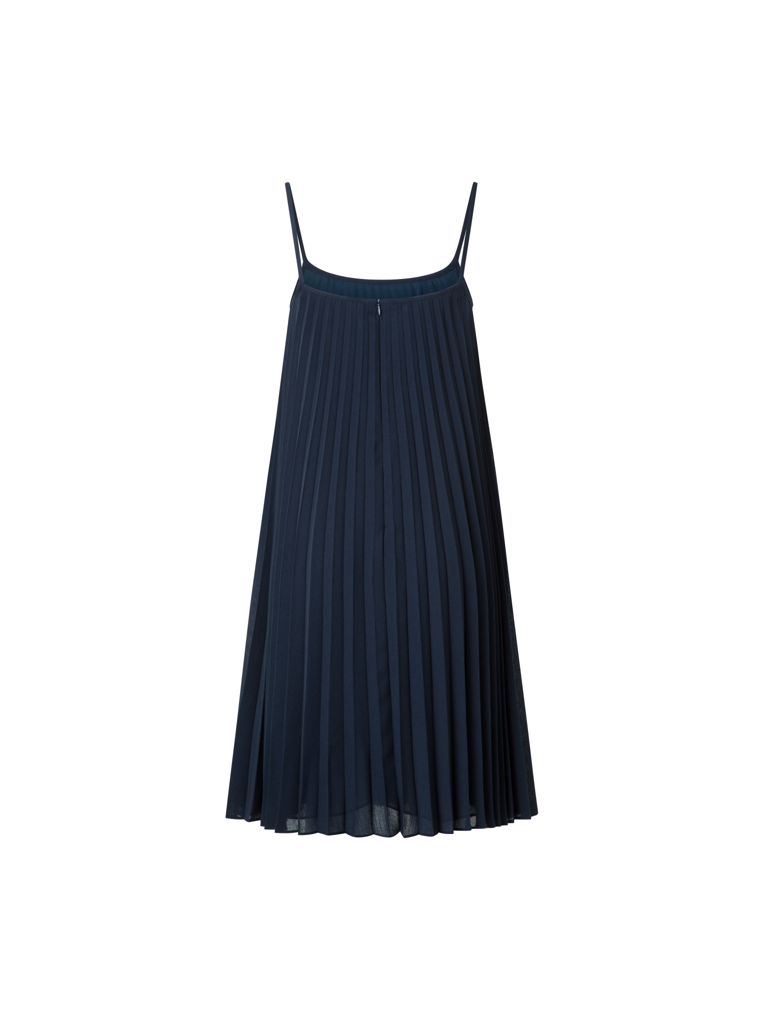 Designer A-Line Plissee Dress in Knee Length - neutral - navy - blue