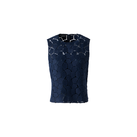 Sleeveless Top with Lapis Lazuli Embroidery