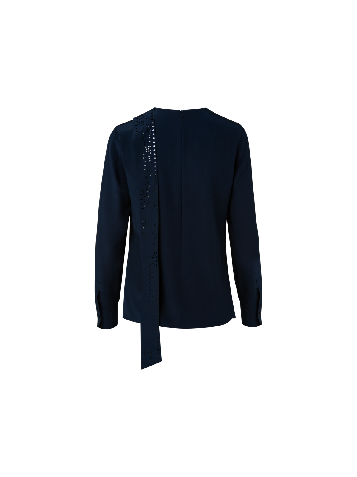 Designer Silk Crêpe Asymmetrical Sash Blouse
