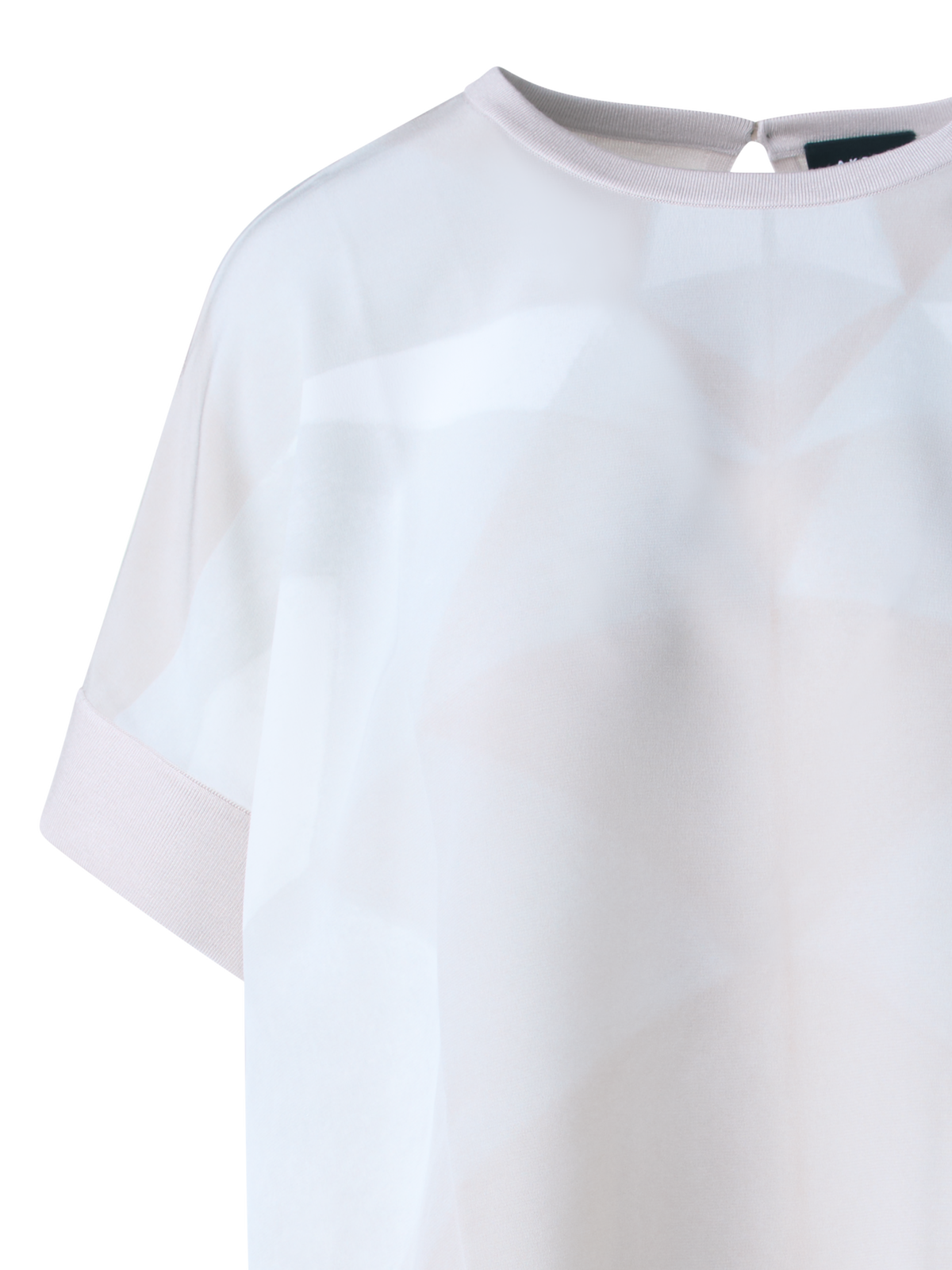 Designer Oversize Silk Blouse with Chiaroscuro Print - neutral - pastel - multicolor - beige