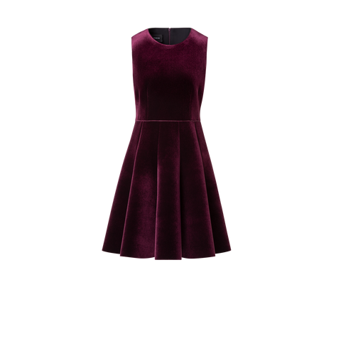 Neoprene Velvet Cocktail Dress in A-Line