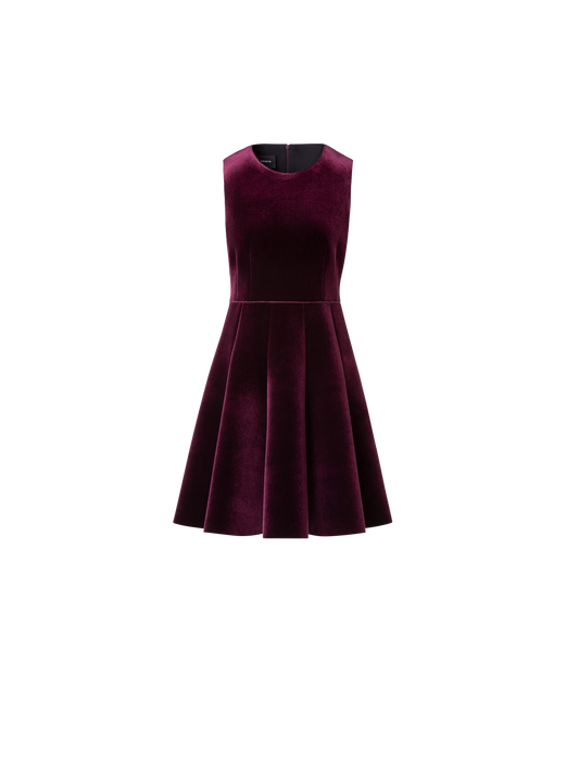 Designer Neoprene Velvet Cocktail Dress in A-Line - pink
