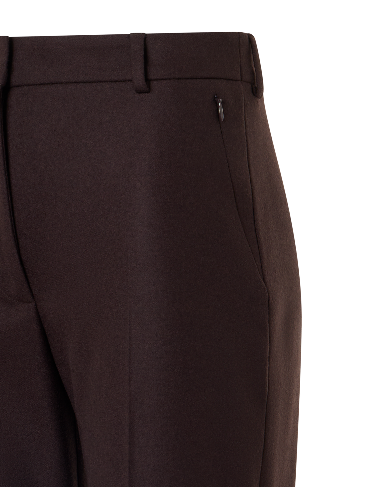 Designer Bootcut Pants in Wool Stretch Flannel - brown