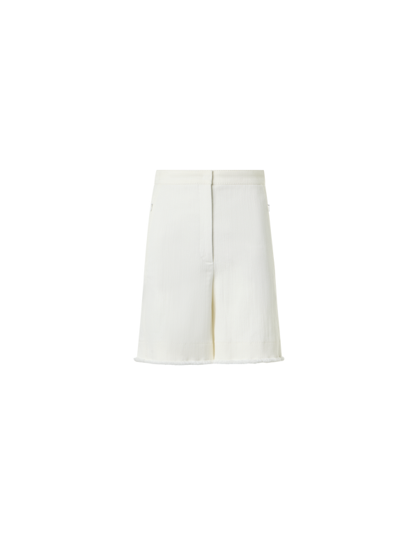 Designer Filia Cotton Stretch Denim Bermuda Shorts - white