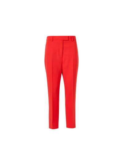 Designer Flavi Slim Capri Pants in Wool Double-Face - red