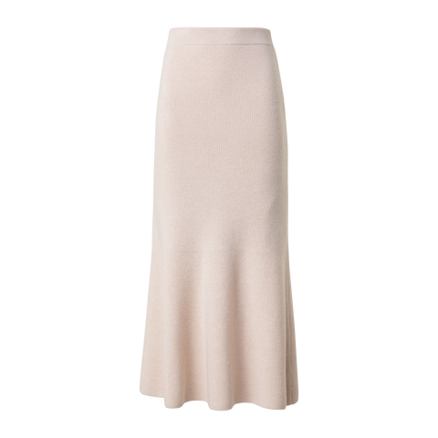 Midi Knit Skirt in Ribbed Cashmere