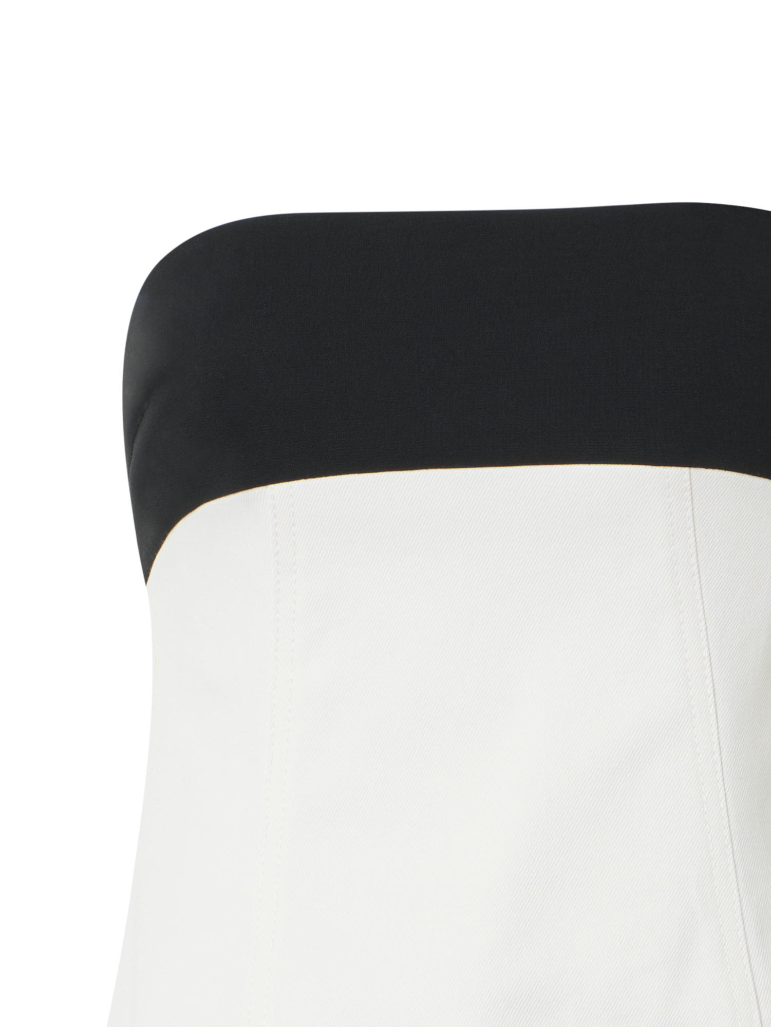 Designer Strapless Denim Midi Dress - ecru