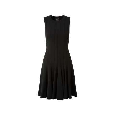 アクリス　AKRIS ブラック　ステッチ　ウールワンピース Wool Double-Face Dress with Skaters Pleats – Akris Inc.