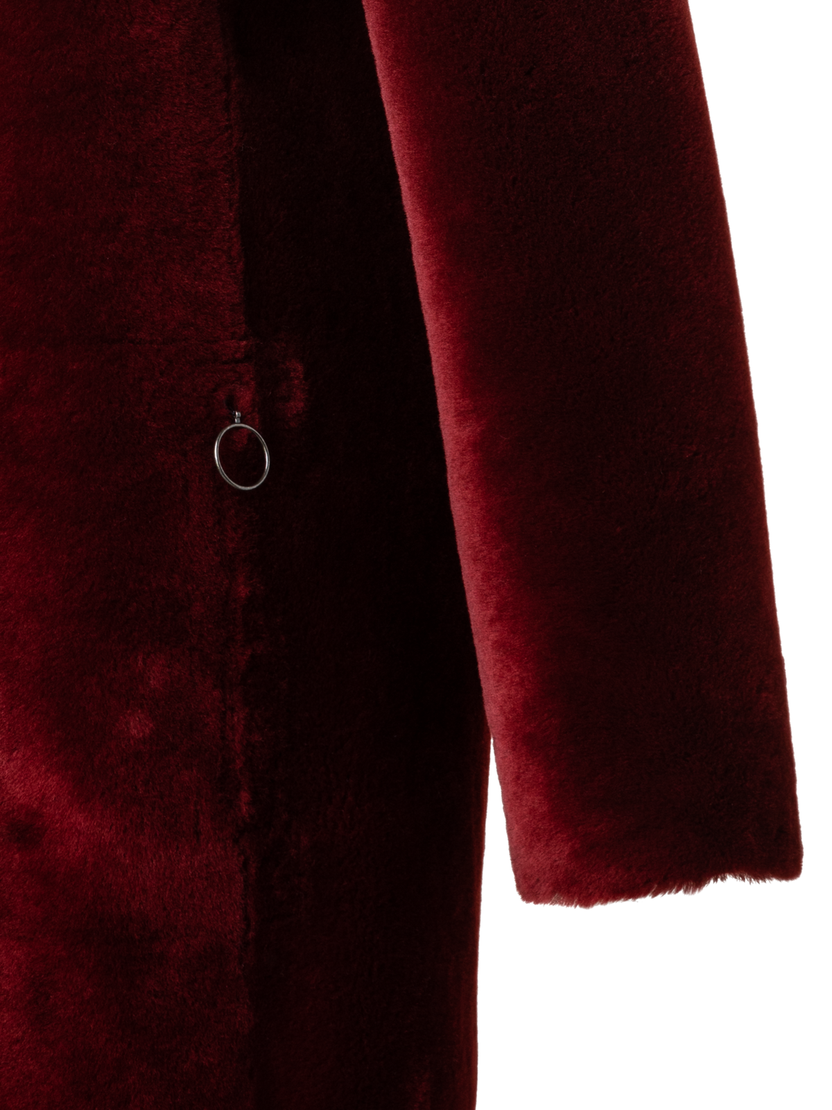 Designer Reversible Shearling Coat - red