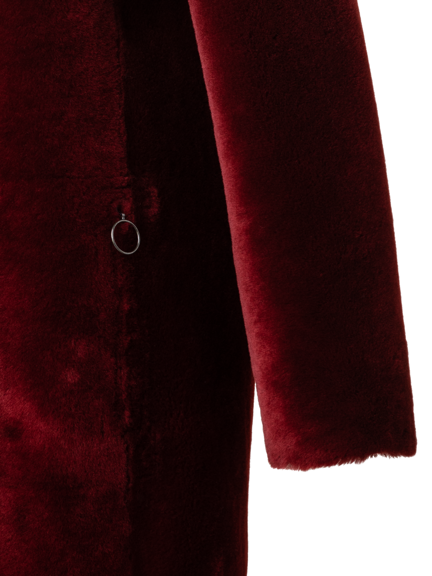 Designer Reversible Shearling Coat - red