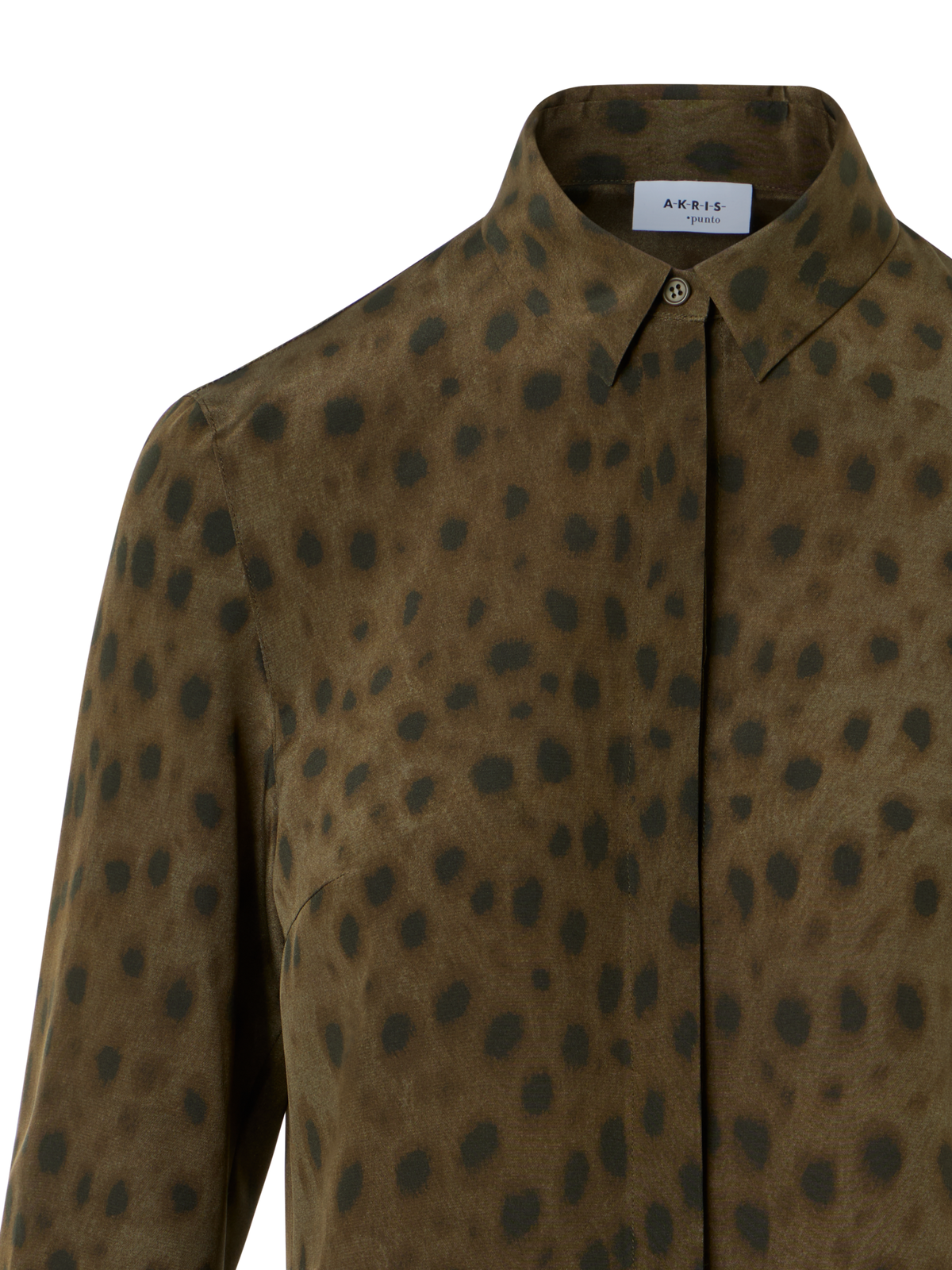 Designer Silk Blouse in Leopard Print - neutral - brown