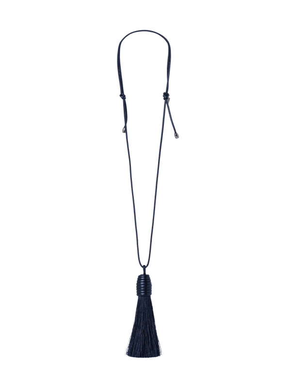 Designer Horsehair Necklace - blue