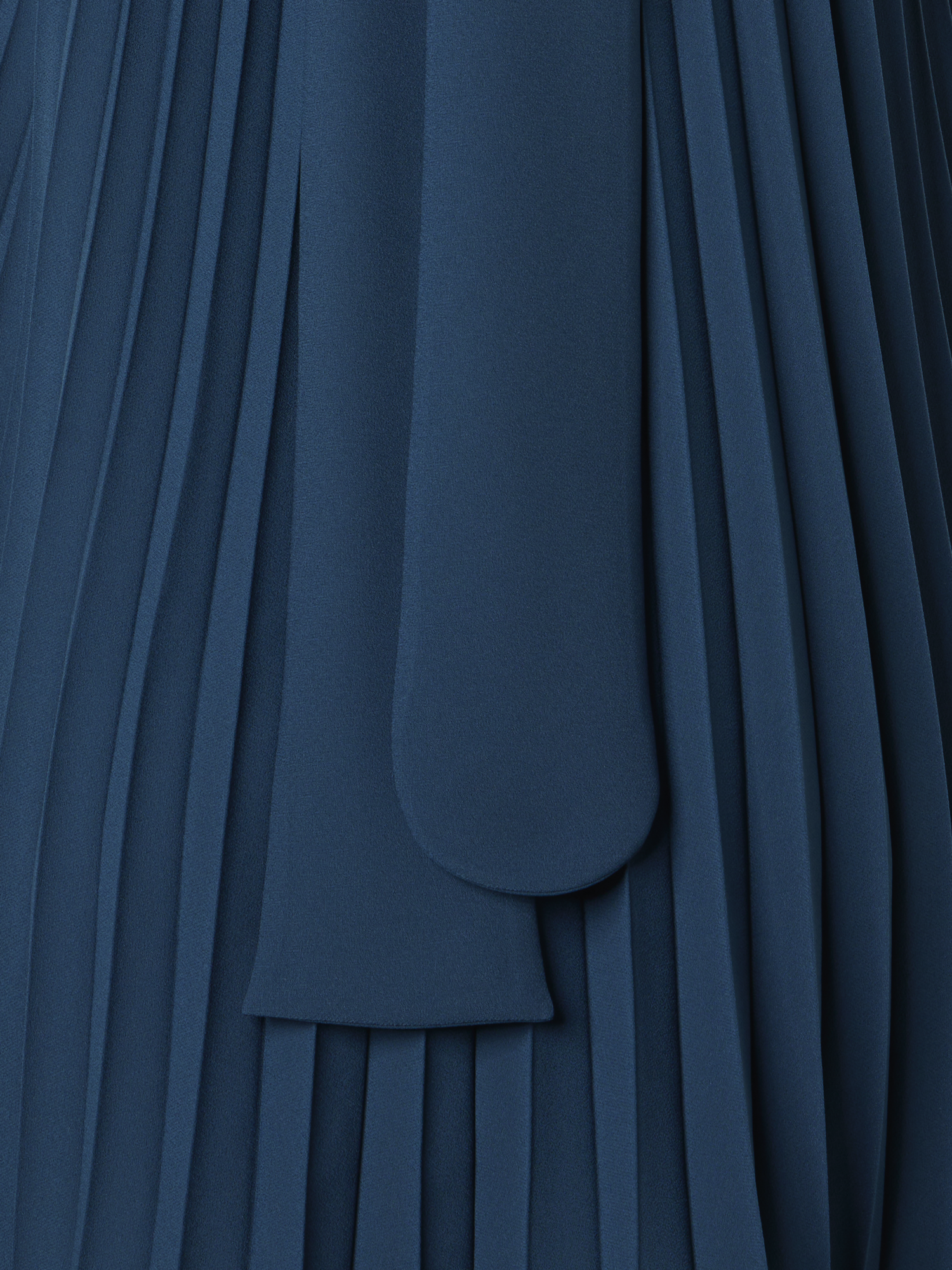 Designer A-Line Plissé Halter Mini Dress - navy