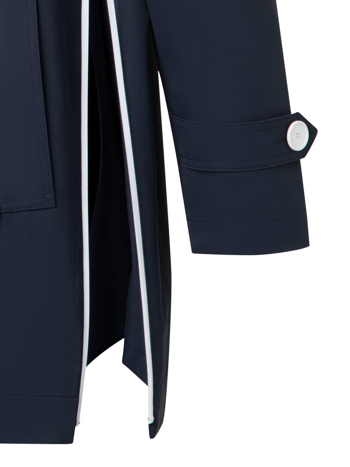 Designer Water Repellent Parka with Detachable Hood - navy - blue