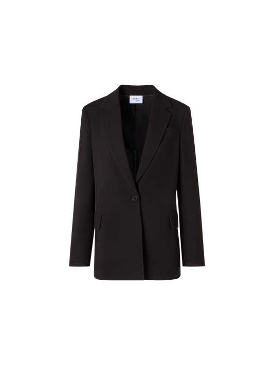 Designer Boyfriend Blazer in Wool Tricotine - brown