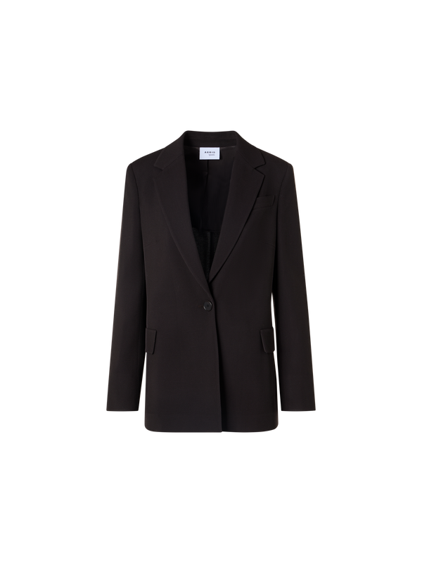 Designer Boyfriend Blazer in Wool Tricotine - brown