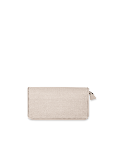 Designer Long Zip Wallet - ecru - beige